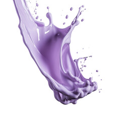 Fototapeta premium A splash of purple milk isolated on white background, transparent png