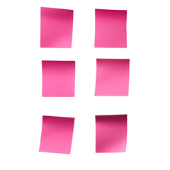 Obraz premium pink sticky notes isolated on a transparent background, png