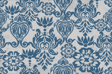 Seamless floral damask pattern Vintage background.Ethnic oriental pattern traditional.Motifs Ikat embroidery wallpaper.Textile rapport. abstract design for texture, fabric, clothing, wrapping
