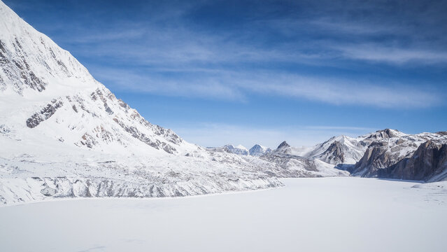 The landscape at the Tilicho Lake in Nepal