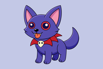 Halloween cute vampire dog vector illustration on Transparent Background