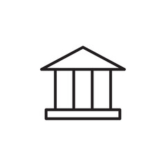 Bank icon Vector set outline