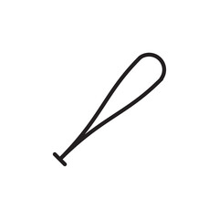 Baseball bat icon Vector set outline