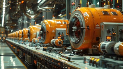Obraz premium Futuristic Factory Assembly Line