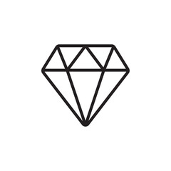 Diamond icon Vector set outline