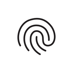 Fingerprint icon Vector set outline