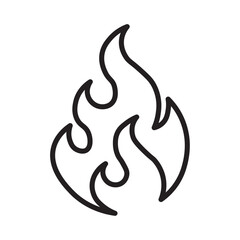Fire icon Vector set outline