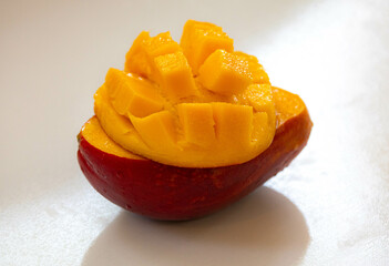 Brazilian mangoes of the Palmer species, ripe and isolated