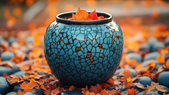 macro photography of raku pottery an outdoor garden
