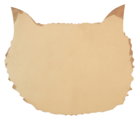 PNG  Cat shape ripped paper text white background clothing.