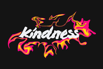 kindness, typography liquid melting text effects for t shirt design, motivational typography t shirt design, inspirational quotes t-shirt, poster,and sticker design