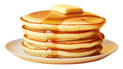 photo of pancake top view, isolated on solid pastel color studio background