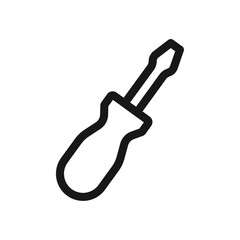 screw diver Vector set outline