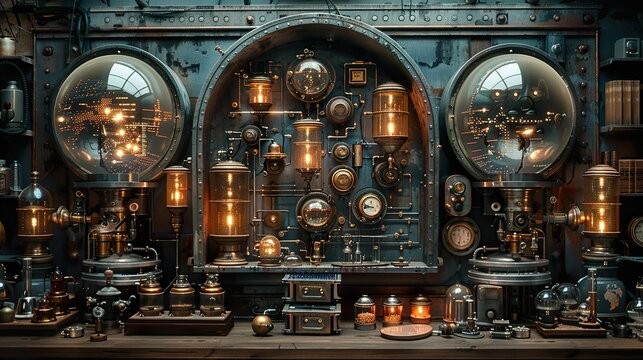 Steampunk Laboratory: A Futuristic Workshop of Invention