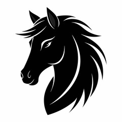 
Horse head icon, unicorn head silhouette vector, horse head logo 