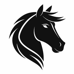 
Horse head icon, unicorn head silhouette vector, horse head logo 
