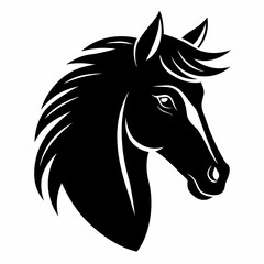 
Horse head icon, unicorn head silhouette vector, horse head logo 