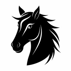 
Horse head icon, unicorn head silhouette vector, horse head logo 