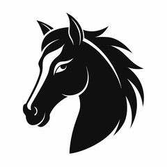 
Horse head icon, unicorn head silhouette vector, horse head logo 
