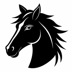 
Horse head icon, unicorn head silhouette vector, horse head logo 