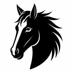 
Horse head icon, unicorn head silhouette vector, horse head logo 