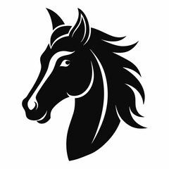 
Horse head icon, unicorn head silhouette vector, horse head logo 