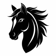 
Horse head icon, unicorn head silhouette vector, horse head logo 