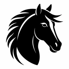
Horse head icon, unicorn head silhouette vector, horse head logo 