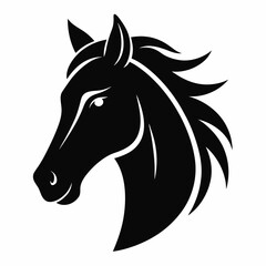 
Horse head icon, unicorn head silhouette vector, horse head logo 