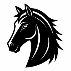 
Horse head icon, unicorn head silhouette vector, horse head logo 