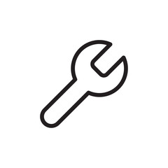 Wrench icon Vector set outline