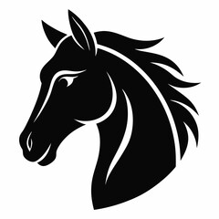 
Horse head icon, unicorn head silhouette vector, horse head logo 