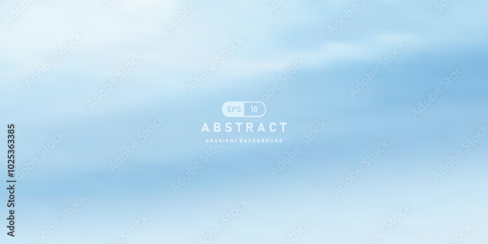 Poster blue sky and white cloud abstract gradient vector background.