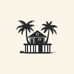simple beach house design logo