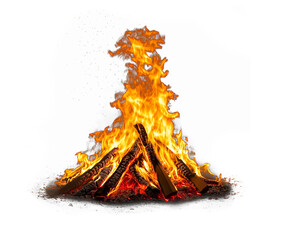 Bonfire isolated on transparent background