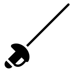 Fencing sword used for martial arts sport and competitive practice.