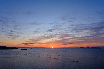 瀬戸内の夜明け　早朝播州赤穂で撮影