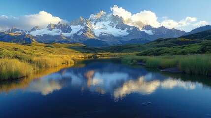 Majestic Mountain Reflection in Serene Lake Landscape