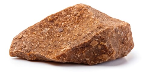 Brown gravel stone isolated on white background with clipping path