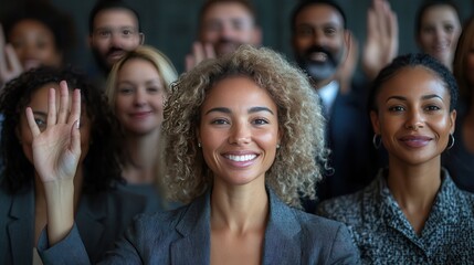 Obraz premium Professional Group Showing Diversity and Engagement