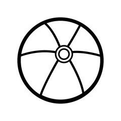 Beach beach ball, coloring page, outline illustration.