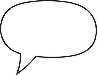 simple black and white drawing of a speech bubble a common element in visual communication