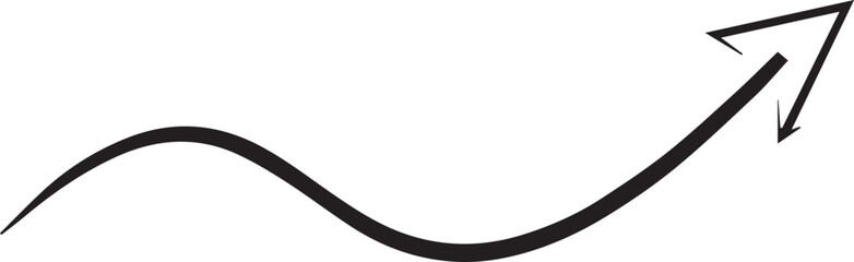 image depicts a bold black arrow pointing upwards and to the right with a curved path suggesting a journey or progress.