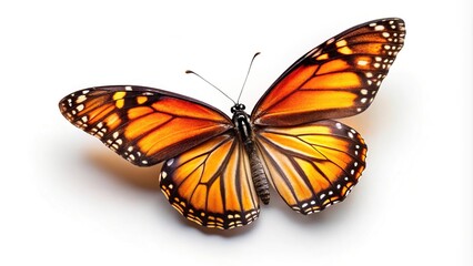 Fototapeta premium Butterfly with asymmetrical wings isolated on white background