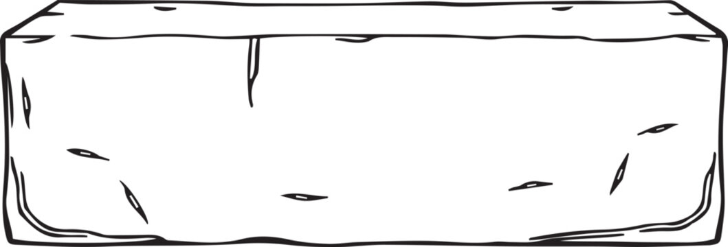recommend clip art: image shows a single block drawn in black outline resembling a rectangular shape with an uneven surface.