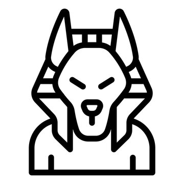 recommend clip art: Anubis icon representing the Egyptian god of the underworld and protector of the dead.