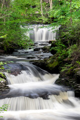 Waterfalls in scenic Ricketts Glen state park, Pennsylvania