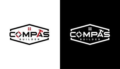 compass building logo construction illustration