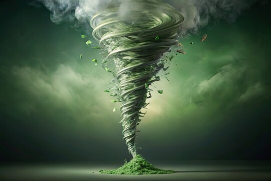 Cash twister tornado swirling greenbacks minimalist