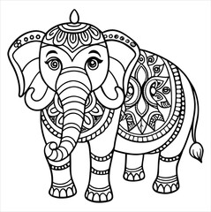 Elephant Animal Mandala Coloring page